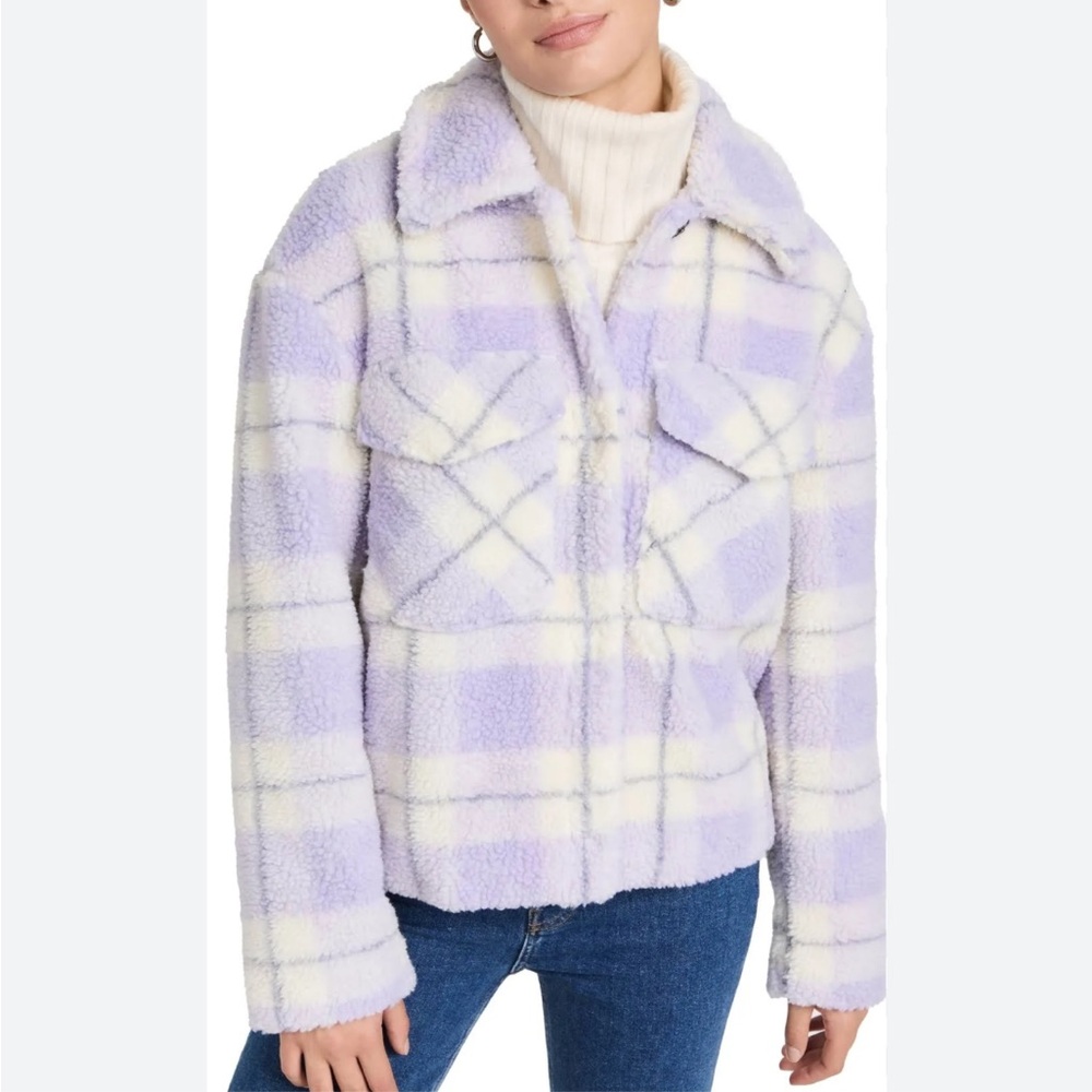 Avec Les Filles Faux Shearling Trucker Jacket